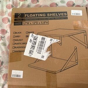 Floating Shelves with Metal Brackets